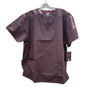 Dickies EDS Signature Missy Fit V-Neck Scrub Top L - 83706 CHOCOLATE BROWN